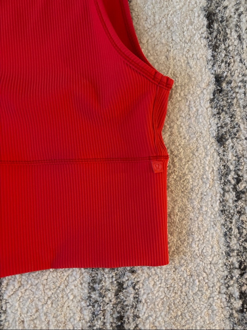 Lululemon Red Ribbed Cropped Tank Top - Picture 2 of 5